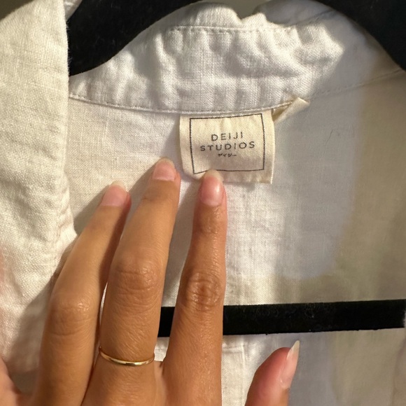 Deiji Studios The 03 Set Top Only M/L White Linen - Picture 2 of 5